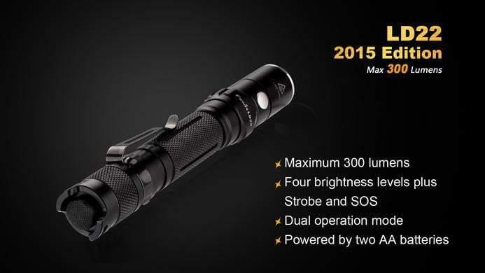 Fenix LD22 édition 2015 - 300 Lumens - avec Piles Site Officiel FENIX® - Votre boutique en ligne Fenix®