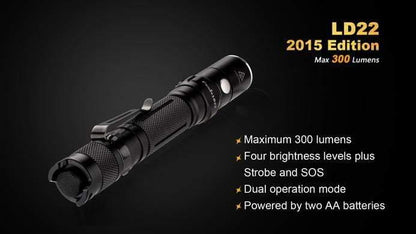 Fenix LD22 édition 2015 - 300 Lumens - avec Piles Site Officiel FENIX® - Votre boutique en ligne Fenix®