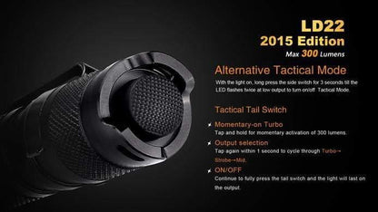 Fenix LD22 édition 2015 - 300 Lumens - avec Piles Site Officiel FENIX® - Votre boutique en ligne Fenix®