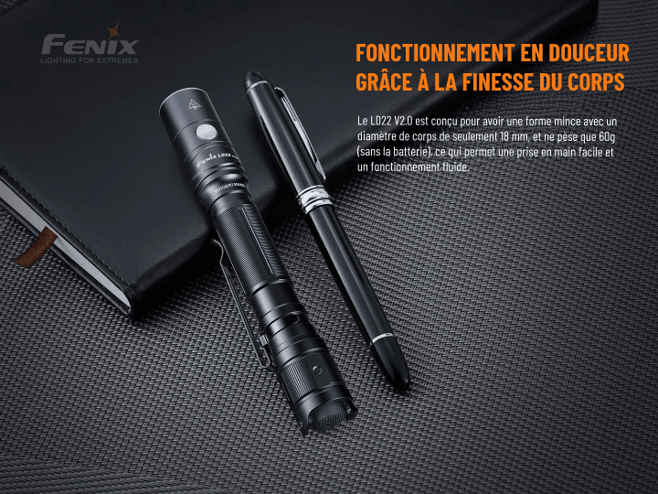 Fenix LD22 V2.0 - 800 Lumens - 214mètres de portée - Pack complet Revendeur Officiel Lampes FENIX depuis 2008 | Votre Boutique en ligne FENIX®