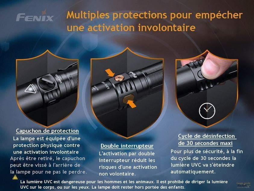 Fenix LD32 UVC - 1200 Lumens - UVC désinfection Virus et Bactéries - pack complet Site Officiel FENIX® - Votre boutique en ligne Fenix®