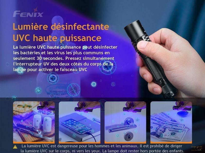 Fenix LD32 UVC - 1200 Lumens - UVC désinfection Virus et Bactéries - pack complet Site Officiel FENIX® - Votre boutique en ligne Fenix®