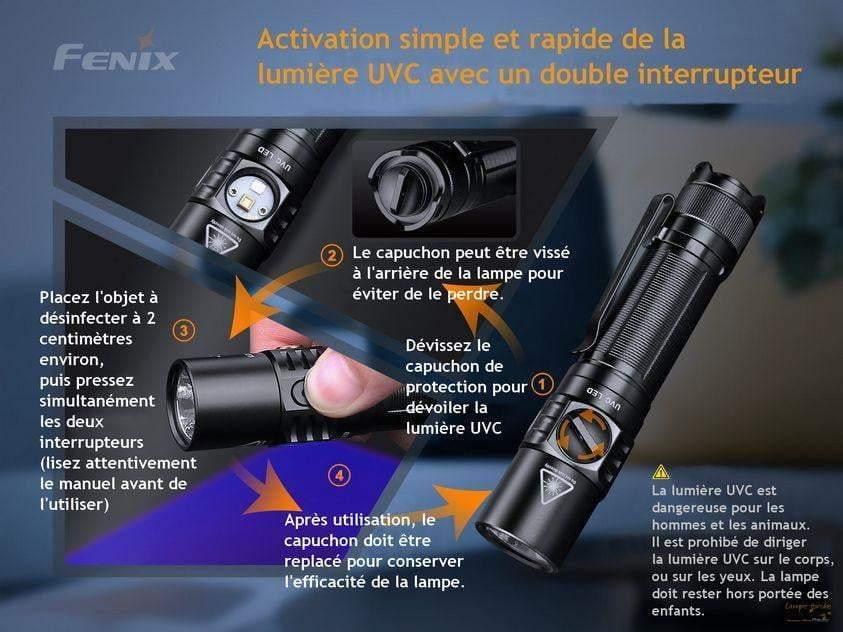 Fenix LD32 UVC - 1200 Lumens - UVC désinfection Virus et Bactéries - pack complet Site Officiel FENIX® - Votre boutique en ligne Fenix®