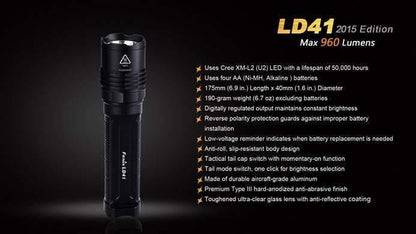 Fenix LD41 - édition 2015 - 960 Lumens Site Officiel FENIX® - Votre boutique en ligne Fenix®