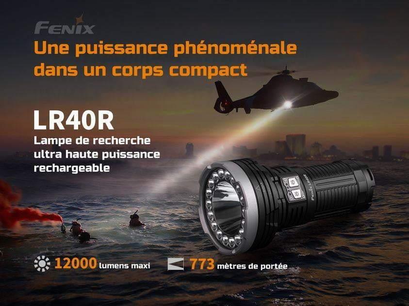 Lampe Torche Fenix LR50R 12 000Lumens, ultra puissante, compacte,  rechargeable fonction power bank