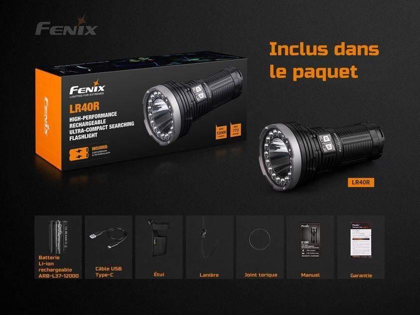 Lampe Torche Fenix LR50R 12 000Lumens, ultra puissante, compacte,  rechargeable fonction power bank