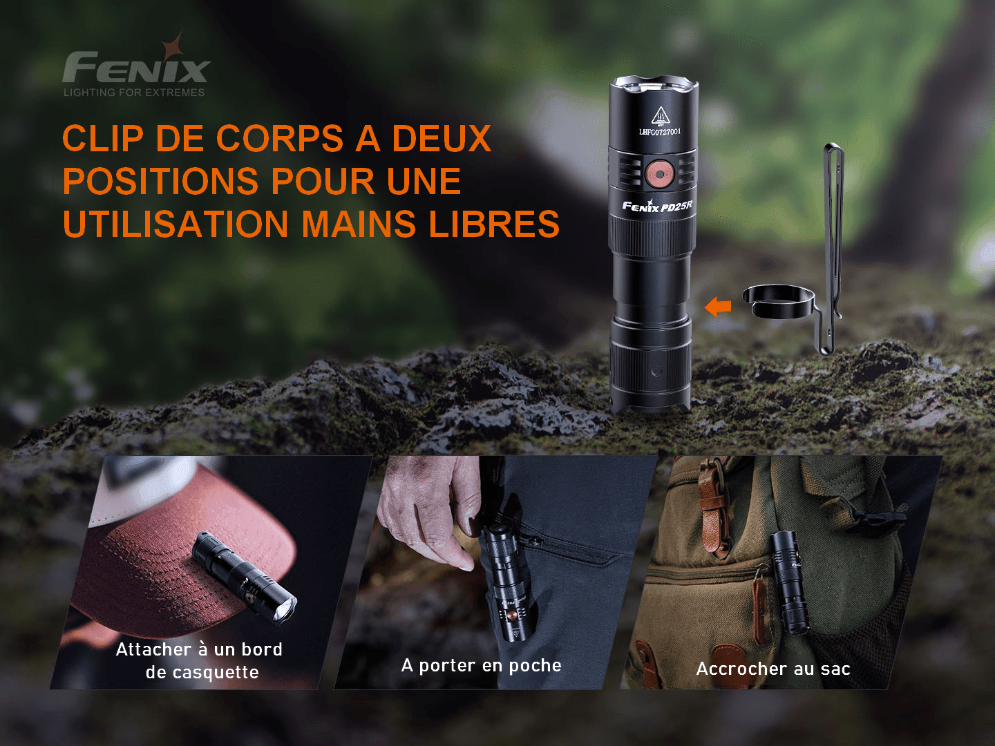 Fenix PD25R Rechargeable - Max 800 Lumens Revendeur Officiel Lampes FENIX depuis 2008 | Votre Boutique en ligne FENIX®