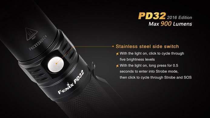 Fenix PD32 édition 2016 - 900 Lumens Site Officiel FENIX® - Votre boutique en ligne Fenix®