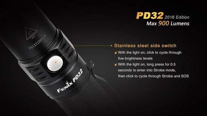 Fenix PD32 édition 2016 - 900 Lumens Site Officiel FENIX® - Votre boutique en ligne Fenix®