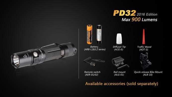 Fenix PD32 édition 2016 - 900 Lumens Site Officiel FENIX® - Votre boutique en ligne Fenix®