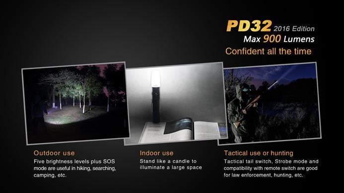 Fenix PD32 édition 2016 - 900 Lumens Site Officiel FENIX® - Votre boutique en ligne Fenix®