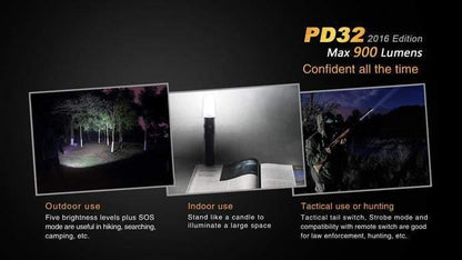 Fenix PD32 édition 2016 - 900 Lumens Site Officiel FENIX® - Votre boutique en ligne Fenix®