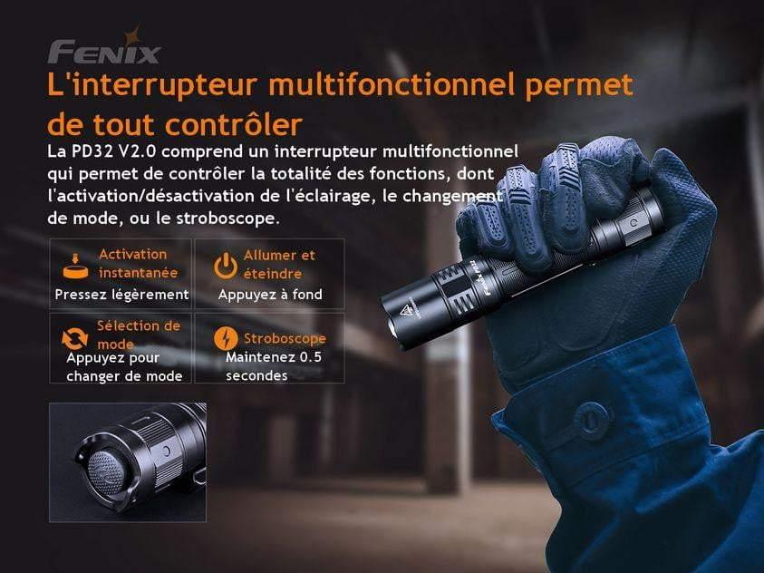 Fenix PD32 V2.0 - 1200 Lumens - 395 mètres Site Officiel FENIX® - Votre boutique en ligne Fenix®