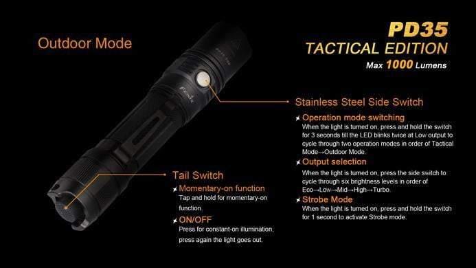 Fenix PD35 Tactical édition - 1000 Lumens Site Officiel FENIX® - Votre boutique en ligne Fenix®