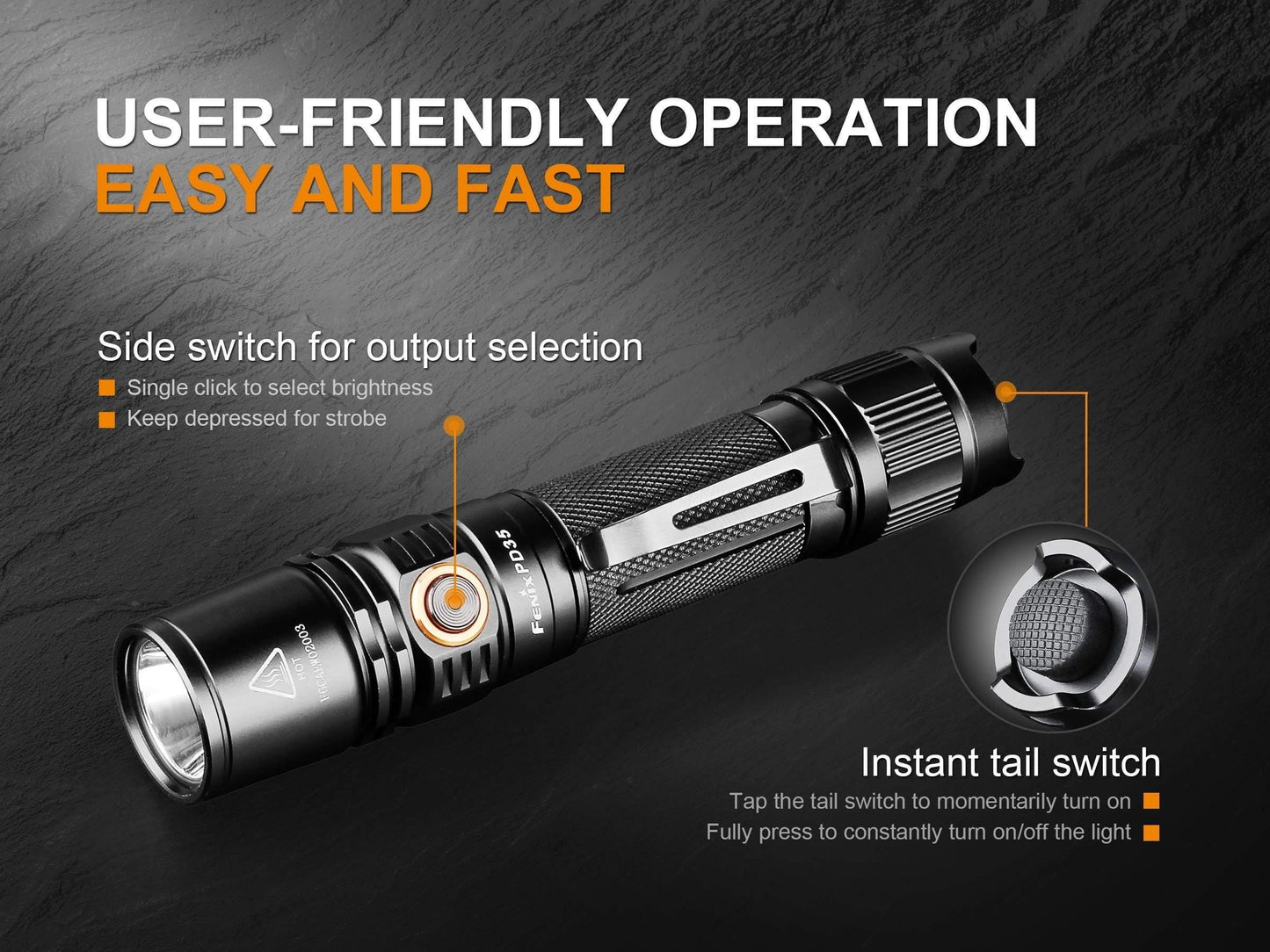 Fenix PD35 V2.0 - édition 2018 - 1000 Lumens - 250 mètres Site Officiel FENIX® - Votre boutique en ligne Fenix®