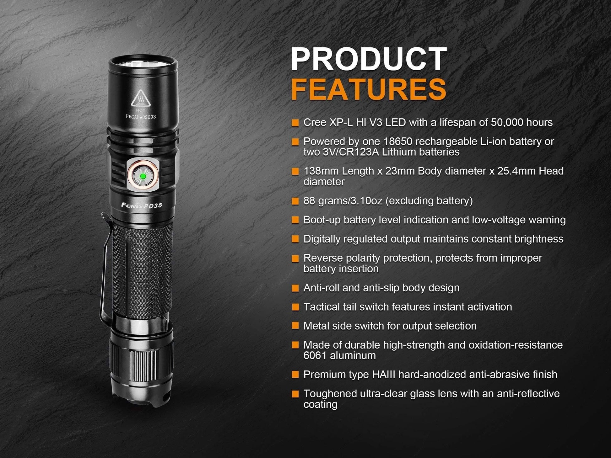 Fenix PD35 V2.0 - édition 2018 - 1000 Lumens - 250 mètres Site Officiel FENIX® - Votre boutique en ligne Fenix®
