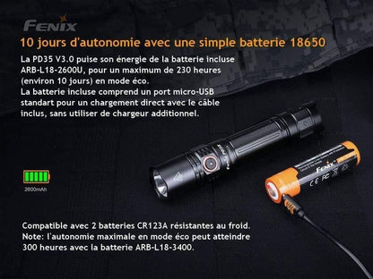 Fenix PD35 V3.0 - édition 2021 - 1700 Lumens - 357 mètres Site Officiel FENIX® - Votre boutique en ligne Fenix®