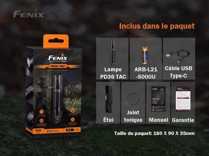 Fenix PD36 TAC - lampe tactique - 3000 lumens - pack complet