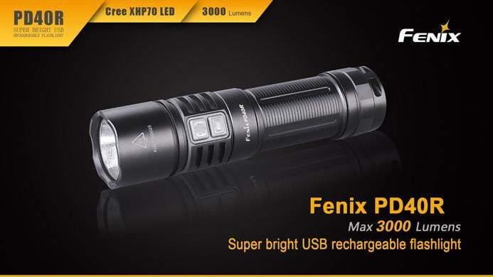 Fenix PD40R - Rechargeable USB - 3000 Lumens - 7H25 à 350 Lumens ! Site Officiel FENIX® - Votre boutique en ligne Fenix®