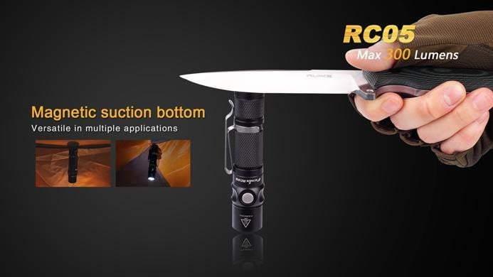 Fenix RC05 rechargeable et fixation magnétique - 300 Lumens - batterie incluse Site Officiel FENIX® - Votre boutique en ligne Fenix®