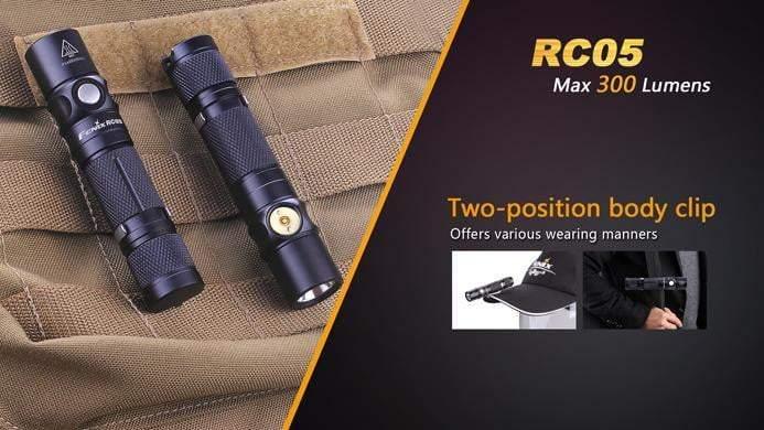 Fenix RC05 rechargeable et fixation magnétique - 300 Lumens - batterie incluse Site Officiel FENIX® - Votre boutique en ligne Fenix®