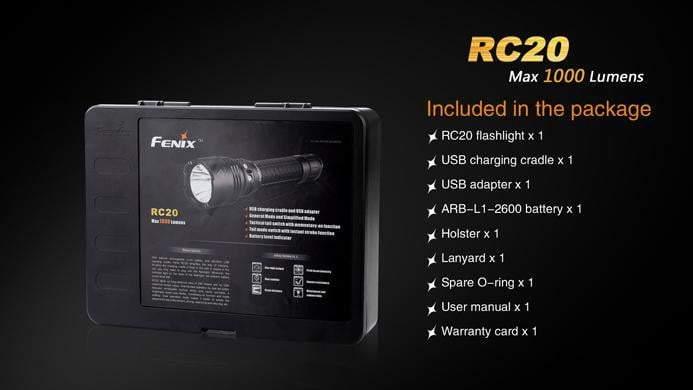 Fenix RC20 - lampe torche rechargeable - batterie incluse Site Officiel FENIX® - Votre boutique en ligne Fenix®
