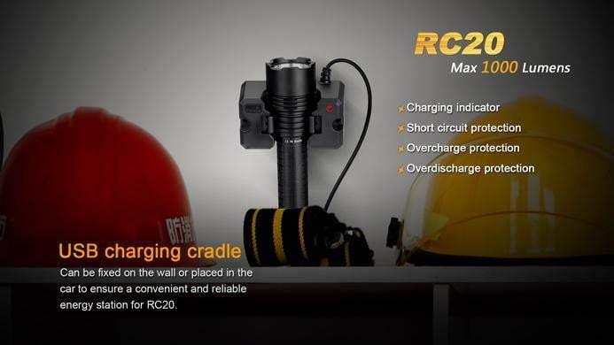 Fenix RC20 - lampe torche rechargeable - batterie incluse Site Officiel FENIX® - Votre boutique en ligne Fenix®