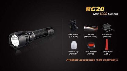 Fenix RC20 - lampe torche rechargeable - batterie incluse Site Officiel FENIX® - Votre boutique en ligne Fenix®