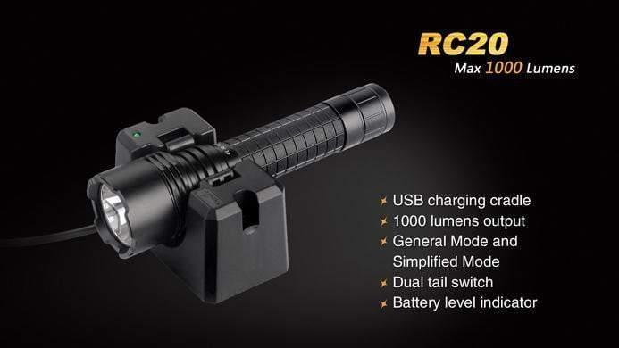 Fenix RC20 - lampe torche rechargeable - batterie incluse Site Officiel FENIX® - Votre boutique en ligne Fenix®