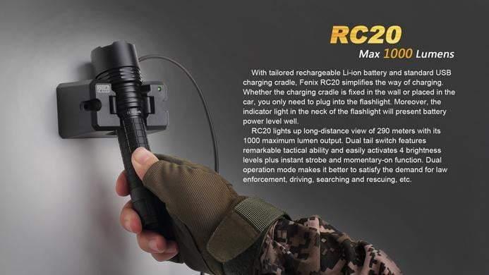 Fenix RC20 - lampe torche rechargeable - batterie incluse Site Officiel FENIX® - Votre boutique en ligne Fenix®