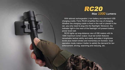 Fenix RC20 - lampe torche rechargeable - batterie incluse Site Officiel FENIX® - Votre boutique en ligne Fenix®