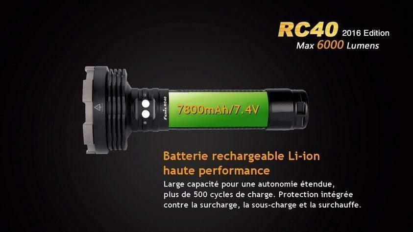 Fenix RC40 édition 2016 - 6000 Lumens - rechargeable avec pile et chargeur Site Officiel FENIX® - Votre boutique en ligne Fenix®