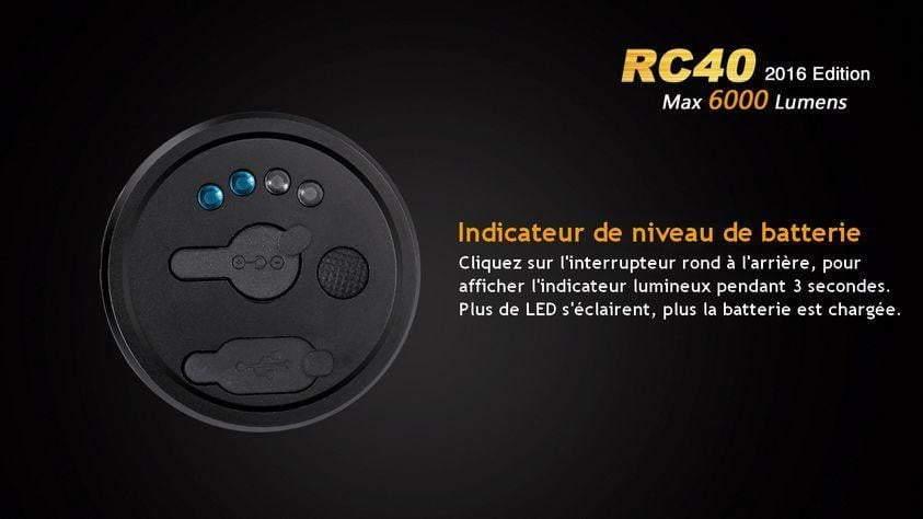 Fenix RC40 édition 2016 - 6000 Lumens - rechargeable avec pile et chargeur Site Officiel FENIX® - Votre boutique en ligne Fenix®