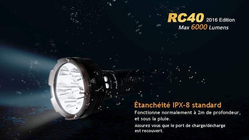 Fenix RC40 édition 2016 - 6000 Lumens - rechargeable avec pile et chargeur Site Officiel FENIX® - Votre boutique en ligne Fenix®