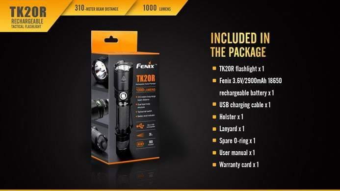 Fenix TK20R - Lampe torche rechargeable - 1000 Lumens + pile rechargeable incluse Site Officiel FENIX® - Votre boutique en ligne Fenix®
