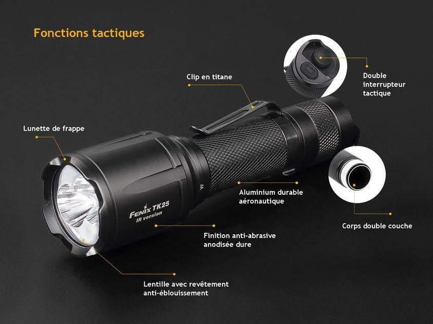 Fenix TK25 IR - 1000 Lumens - Blanc naturel et Infrarouge Site Officiel FENIX® - Votre boutique en ligne Fenix®