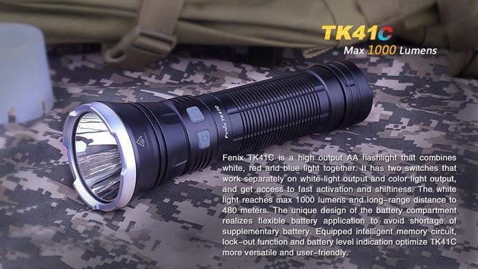 Fenix TK41C - 1000 Lumens - tricolore (bleu, blanc, rouge) Site Officiel FENIX® - Votre boutique en ligne Fenix®