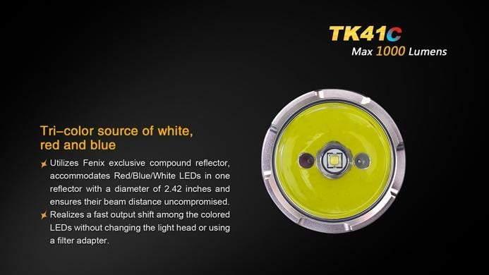Fenix TK41C - 1000 Lumens - tricolore (bleu, blanc, rouge) Site Officiel FENIX® - Votre boutique en ligne Fenix®