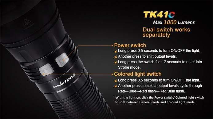 Fenix TK41C - 1000 Lumens - tricolore (bleu, blanc, rouge) Site Officiel FENIX® - Votre boutique en ligne Fenix®