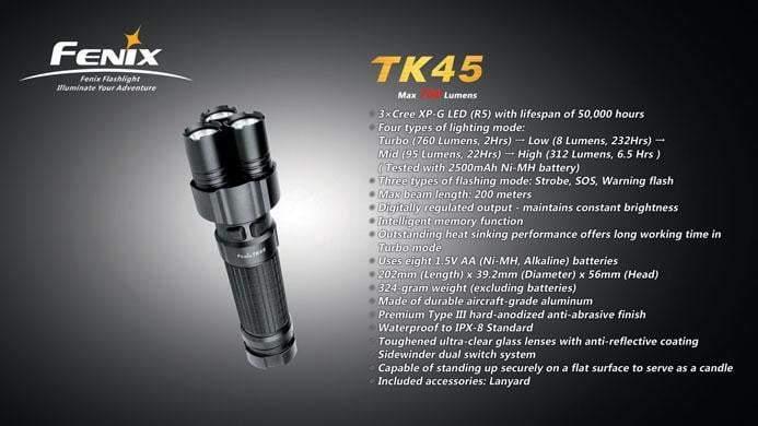 Fenix TK45 R5 - 760 Lumens Site Officiel FENIX® - Votre boutique en ligne Fenix®