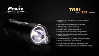 Fenix TK51 - 1800 LUMENS Site Officiel FENIX® - Votre boutique en ligne Fenix®