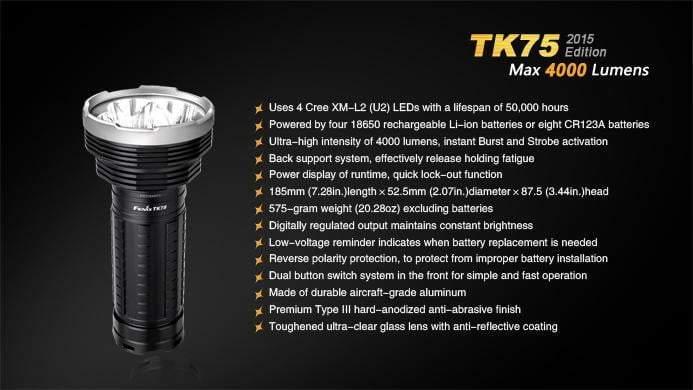 Fenix TK75 édition 2015 - 4000 Lumens Site Officiel FENIX® - Votre boutique en ligne Fenix®
