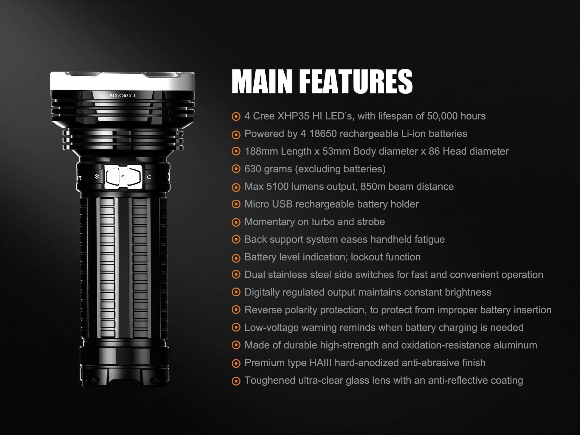 Fenix TK75 édition 2018 - 5100 Lumens - 850 mètres de portée Site Officiel FENIX® - Votre boutique en ligne Fenix®