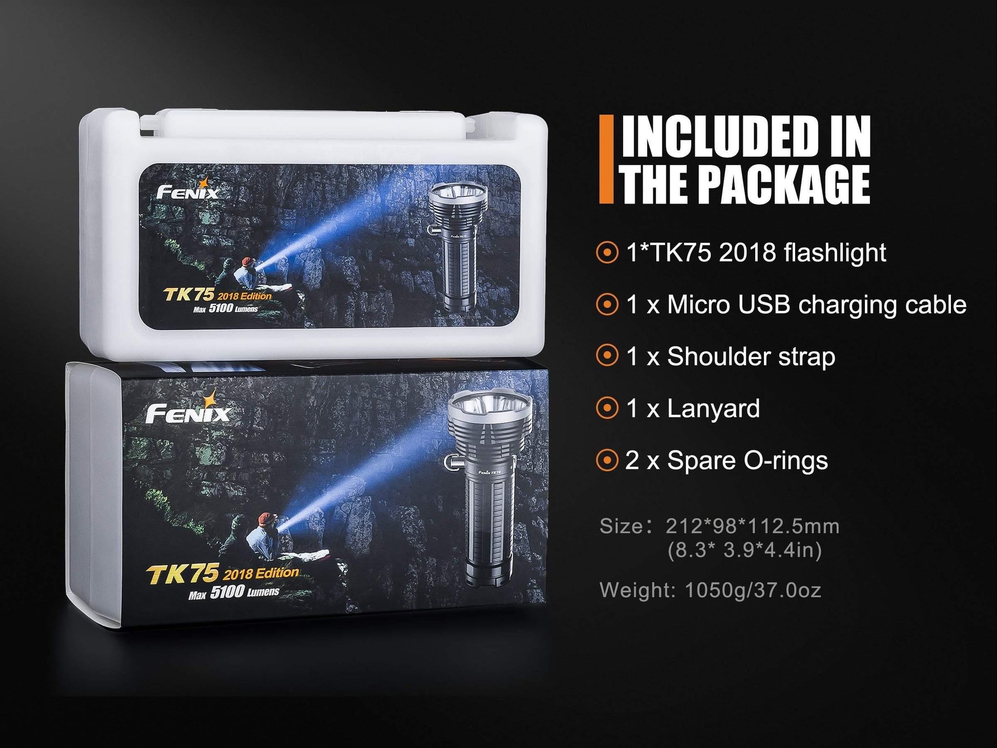 Fenix TK75 édition 2018 - 5100 Lumens - 850 mètres de portée Site Officiel FENIX® - Votre boutique en ligne Fenix®