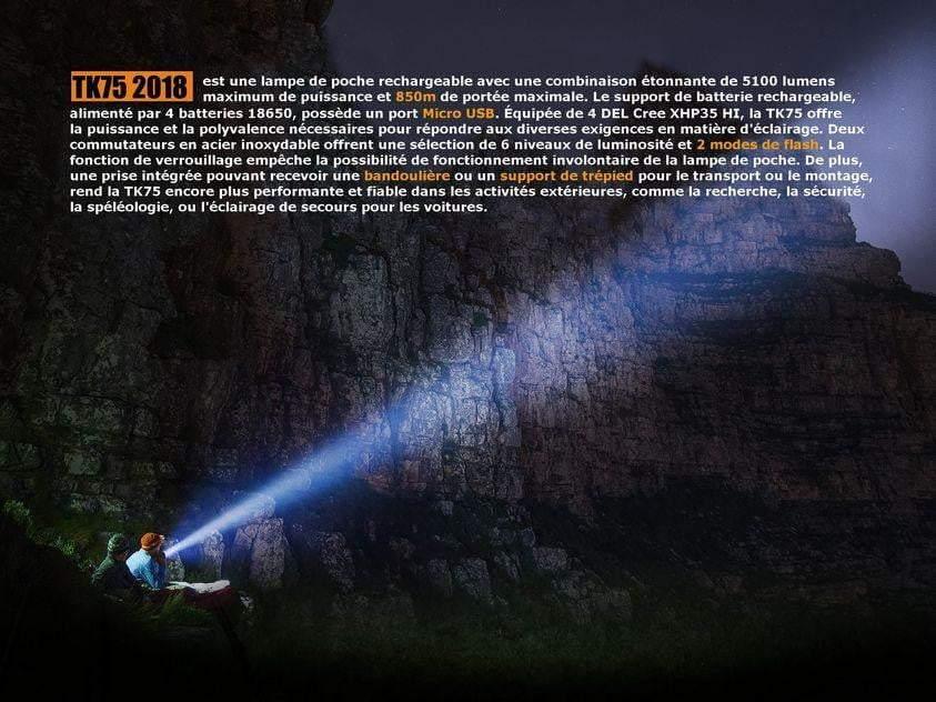 Fenix TK75 édition 2018 - 5100 Lumens - 850 mètres de portée Site Officiel FENIX® - Votre boutique en ligne Fenix®