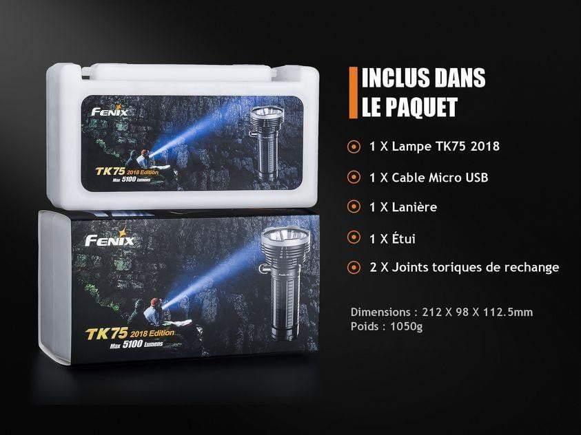 Fenix TK75 édition 2018 - 5100 Lumens - 850 mètres de portée Site Officiel FENIX® - Votre boutique en ligne Fenix®