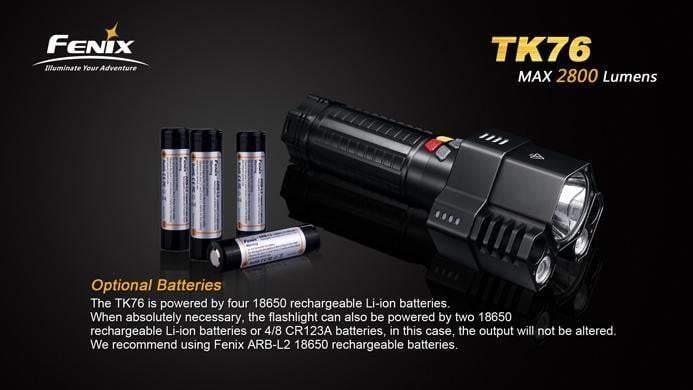 Fenix TK76 - 2800 LUMENS + 8 piles CR123A Site Officiel FENIX® - Votre boutique en ligne Fenix®