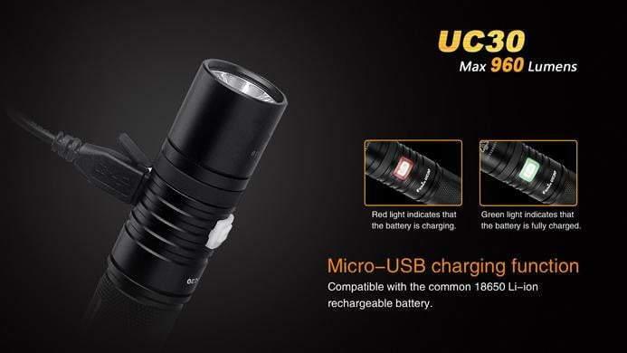 Fenix UC30 - 960Lumens - USB rechargeable Site Officiel FENIX® - Votre boutique en ligne Fenix®