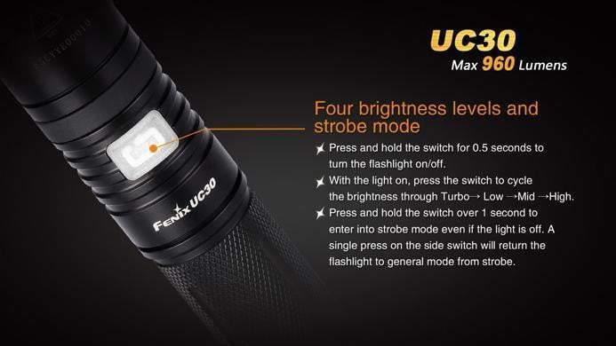 Fenix UC30 - 960Lumens - USB rechargeable Site Officiel FENIX® - Votre boutique en ligne Fenix®