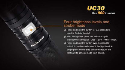 Fenix UC30 - 960Lumens - USB rechargeable Site Officiel FENIX® - Votre boutique en ligne Fenix®